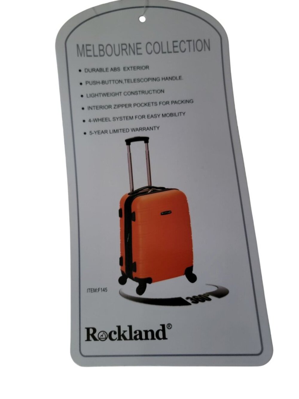 Rockland Melbourne 20" Expandable Spinner Suitcase Hard Shell Luggage Champagne - Picture 7 of 7